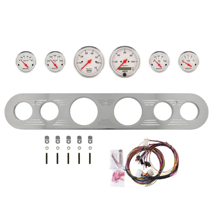 AutoMeter Arctic White 67-72 Ford Truck Billet Panel/Gauge Kit - 3-1/8in. (x2) & 2-1/16in. (x4) - 2961-03