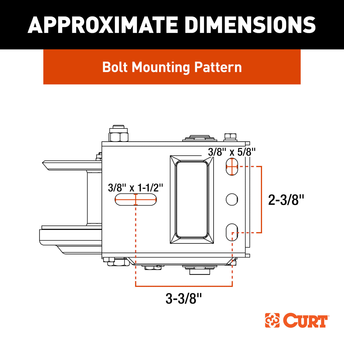 CURT 29610 Hand-Crank Brake Winch, 1,000 lbs, 4.2:1 Gear Ratio, 7" Handle