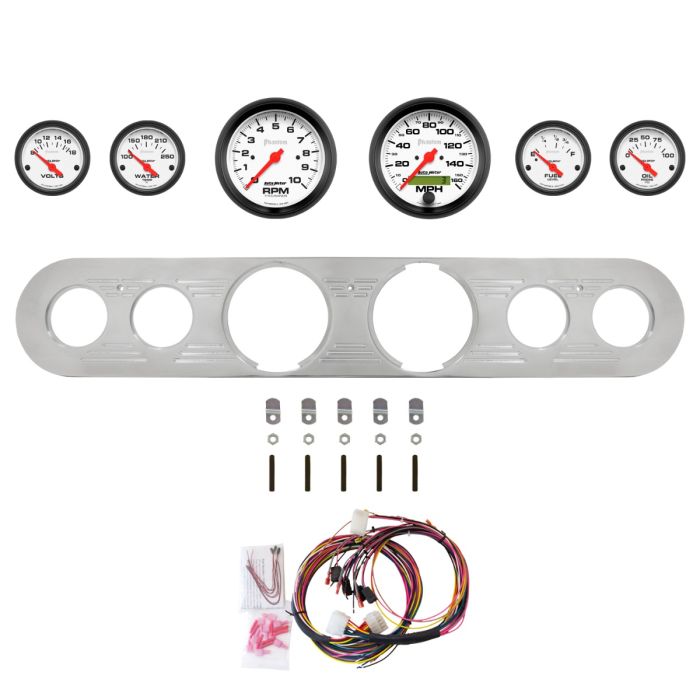 AutoMeter Phantom 67-72 Ford Truck Billet Panel/Gauge Kit - 3-3/8in. (x2) & 2-1/16in. (x4) - 2962-09