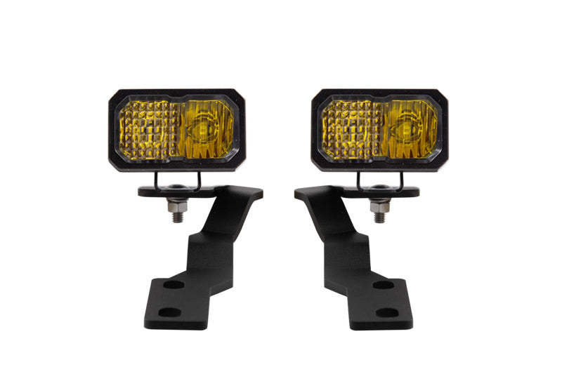 Diode Dynamics 16-21 Toyota Tacoma Stage Series 2in LED Ditch Light Kit - Sport Yellow Combo - DD6377