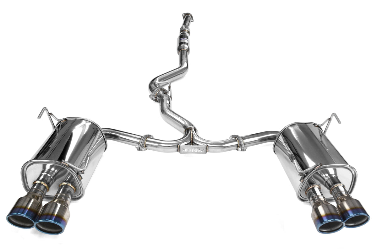 Invidia 15+ Subaru WRX/STI 4Dr Q300 Twin Outlet Rolled Titanium Burnt Quad Tip Cat-Back Exhaust