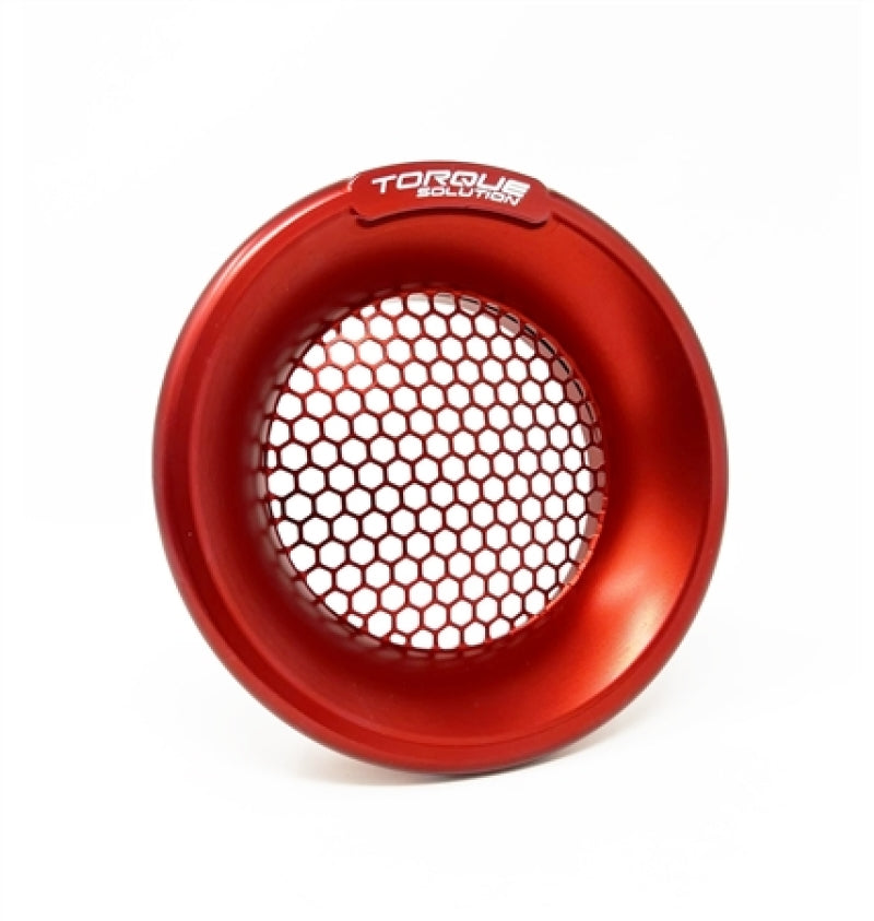 Torque Solution Billet Turbo Velocity Stack Shield For 4in Inlet - Red - TS-VS-740-RD