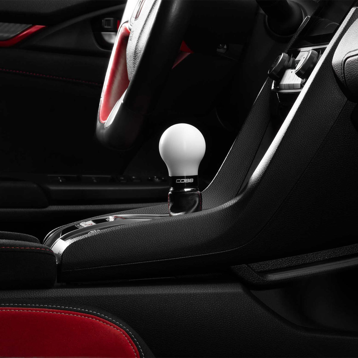 Cobb 17-21 Honda Civic Type R 6-Speed Short Weighted Cobb Knob - White - 2H1360-W