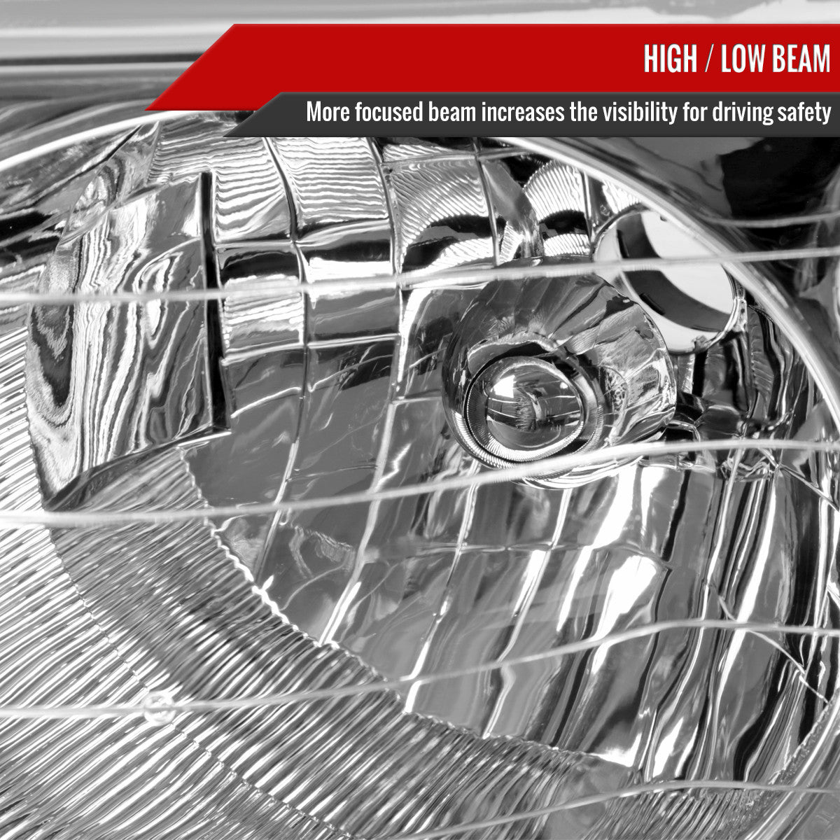 Spec-D Tuning - 2002-2005 Dodge RAM 1500/ 2003-2005 RAM 2500 3500 Factory Style Headlights (Chrome Housing/Clear Lens) - 2LH-DGP02-RS