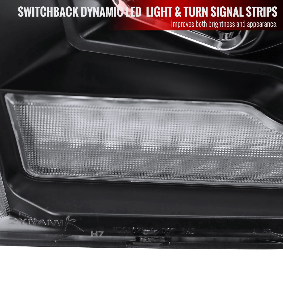 Spec-D Tuning - 2009-2018 Dodge RAM 1500  / 2019-2021 RAM Classic / 2010-2018 RAM 2500 3500 Switchback Sequential Projector Headlights (Matte Black Housing/Clear Lens) - 2LHP-RAM09JMG7-SQ-RS