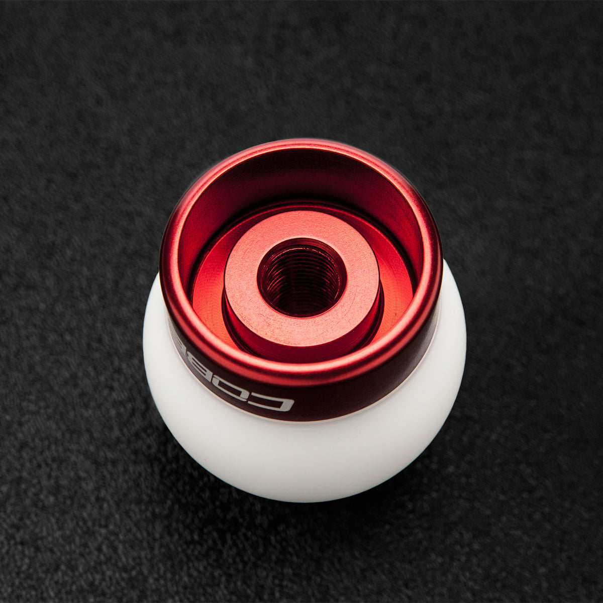Cobb Ford Mustang Shift Knob White with Red Base - 2M1350-W-RD
