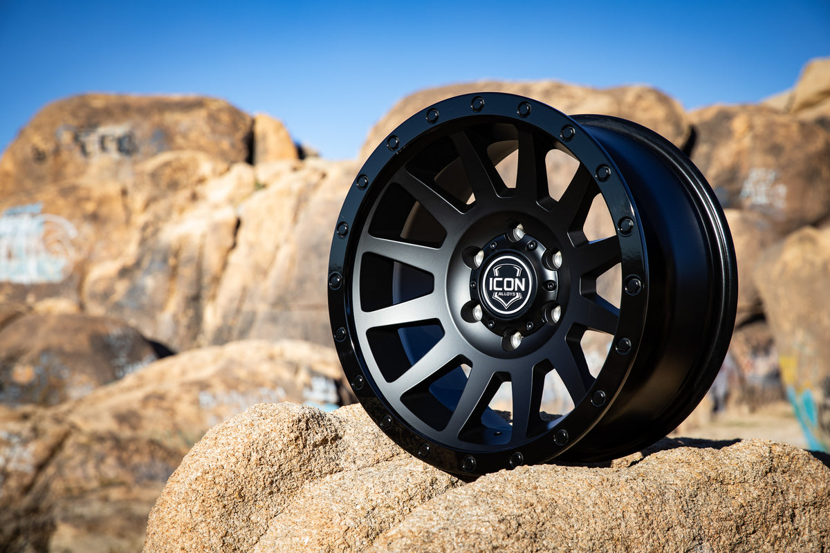 ICON Compression 18x9 6x135 6mm Offset 5.25in BS 87.1mm Double Black Wheel - 2018906352DB
