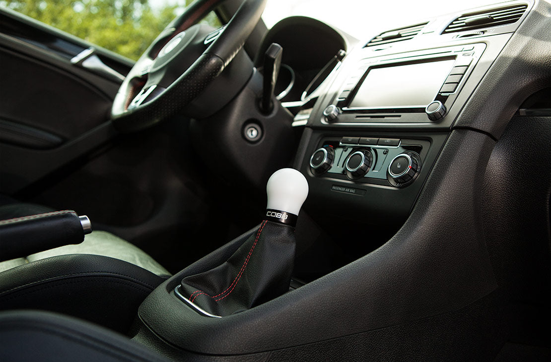 Cobb Volkswagen Black Base White Shift Knob - 2V1350-W-BK