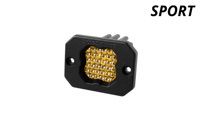 Diode Dynamics Stage Series C1 LED Pod Sport - Yellow Flood Flush ABL Each - DD6473S