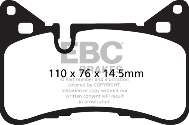 EBC 14 Mercedes-Benz C63 AMG (W204) 6.2 Yellowstuff Rear Brake Pads - DP42117R