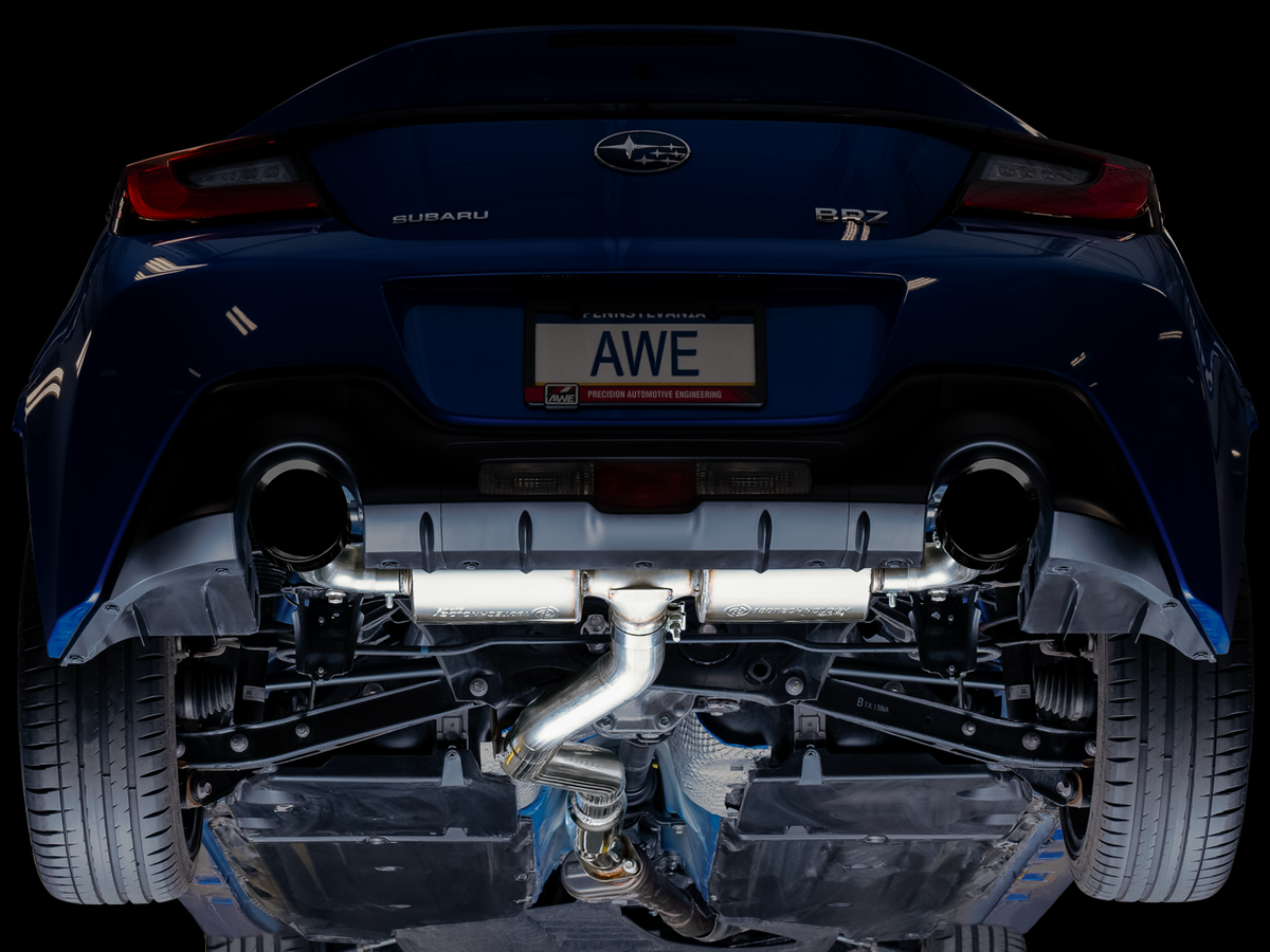 AWE Subaru BRZ/ Toyota GR86/ Toyota 86 Touring Edition Cat-Back Exhaust- Diamond Black Tips - 3015-33486