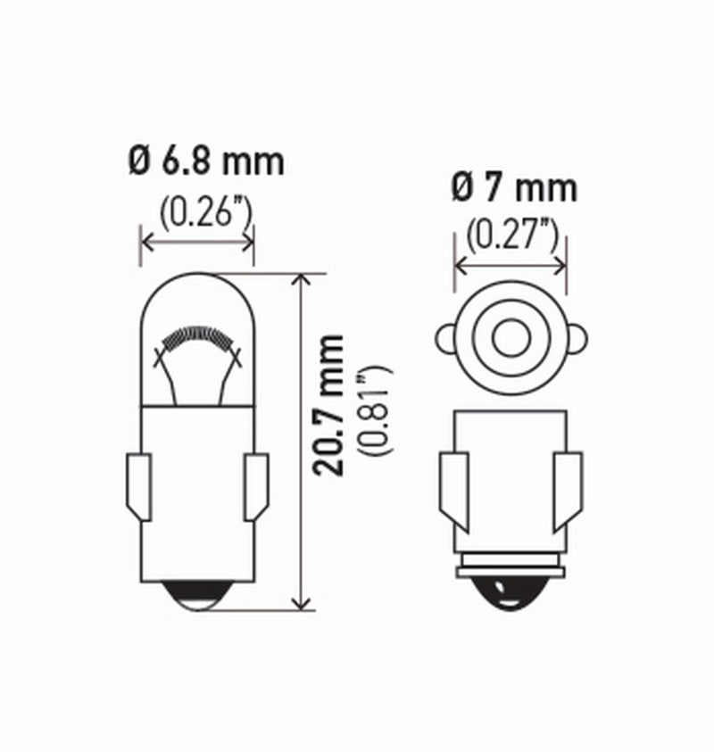 Hella Bulb 3898 12V 2W Ba7S T2 (2) - 3898TB