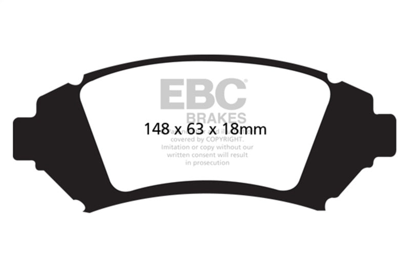 EBC 05 Buick Le Sabre (FWD) 3.8 (16in Wheels) Ultimax2 Front Brake Pads - UD1076 for 2004-2005 Pontiac Bonneville - front vie