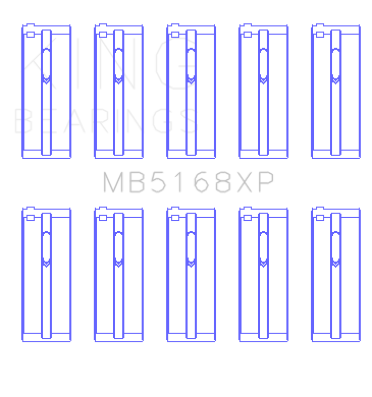 King Honda H22 50mm Journal Crankshaft Main Bearing Set - MB5168XP