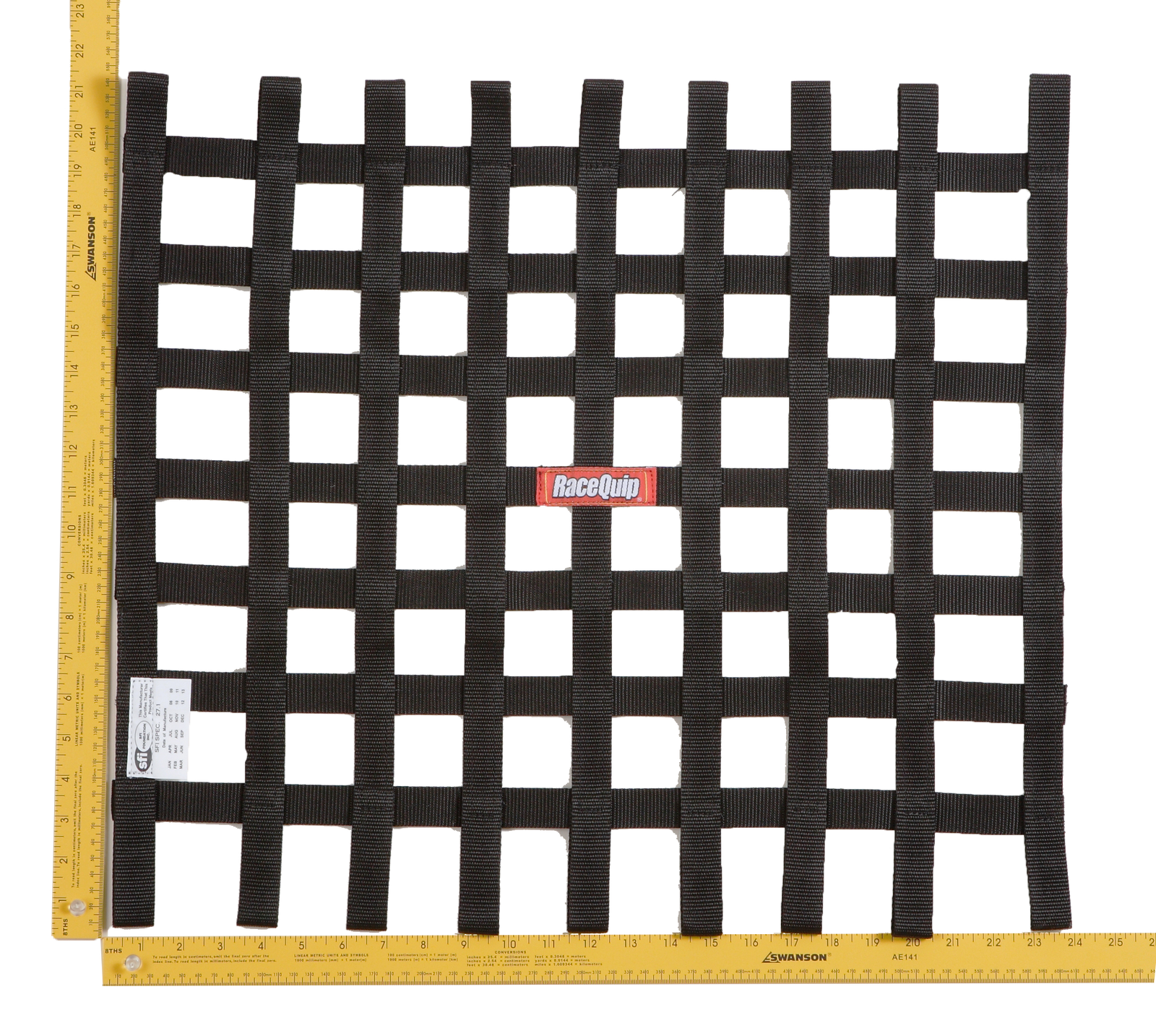 RaceQuip Black 21 X 24 SFI Ribbon Net