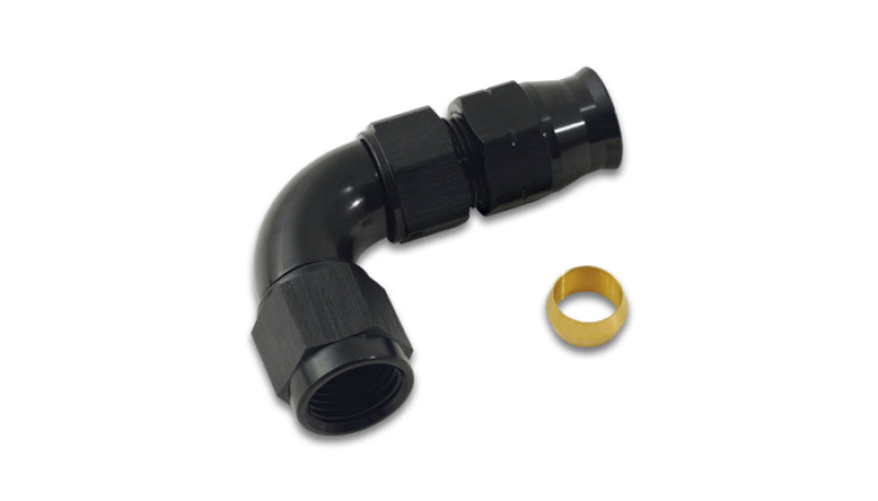Vibrant 1/2In Tube to -8AN Female 90 Degree Union Adapter Fitting w/ Olive Inserts - 16568
