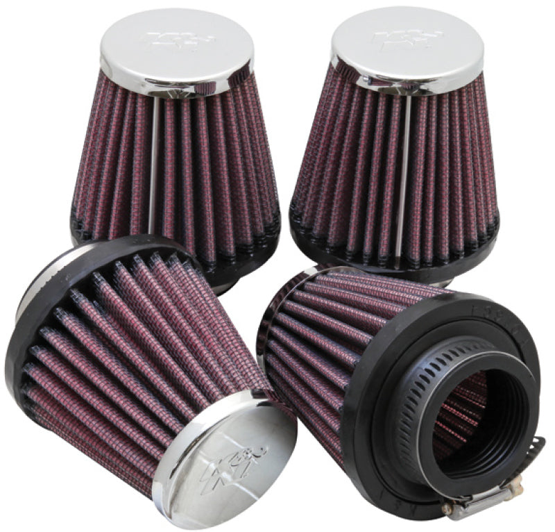 K&N Universal Oval Chrome Filter 1 9/16 in. Flange 3 in. Base 2 inch Top 3 in. Height (4 Per Box) - RC-2314 for 1969-1978 Hon