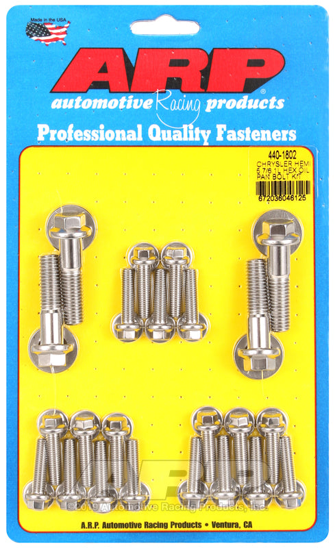 ARP Chrysler hemi 5.7/6.1L SS hex oil pan bolt kit - 440-1802 by ARP