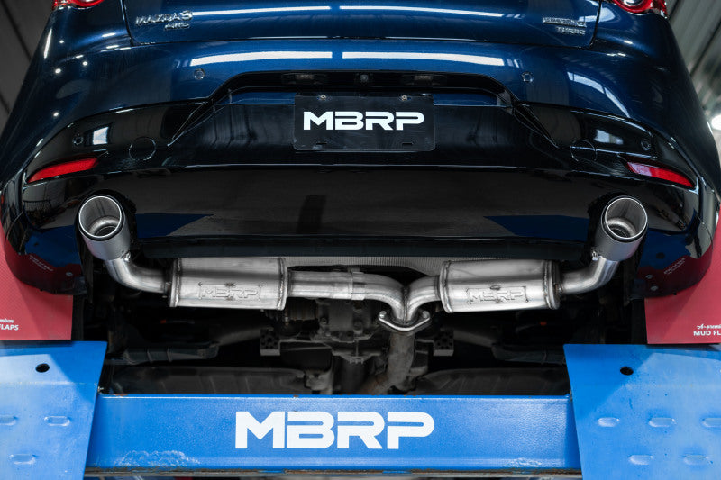 MBRP 19-23 Mazda 3 Hatchback T304SS 2.5in Axle-Back, Dual Rear Exit w/Carbon Fiber Tips - S44503CF