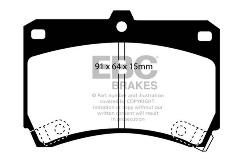 EBC 94-97 Ford Aspire 1.3 manual Yellowstuff Front Brake Pads - DP4884R