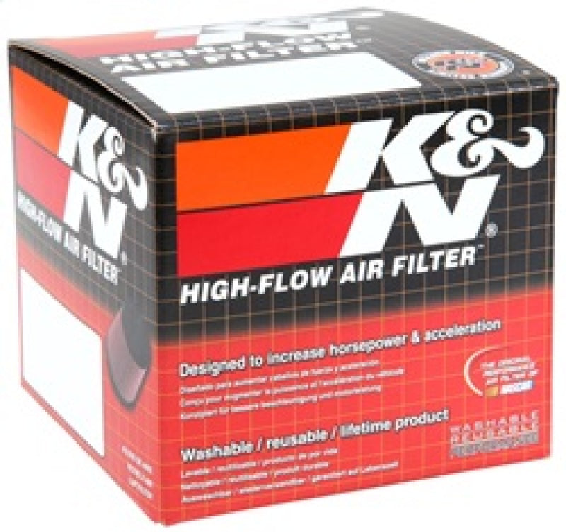 K&amp;N Universal Chrome Filter-Round Straight 2.125in Flg ID x 3in OD x 3in H - RC-1910