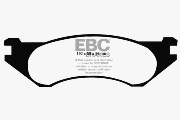 EBC 98-02 Dodge Ram Van B1500 Yellowstuff Front Brake Pads - DP41306R for 1999-2002 Dodge Ram 1500 Van - front view