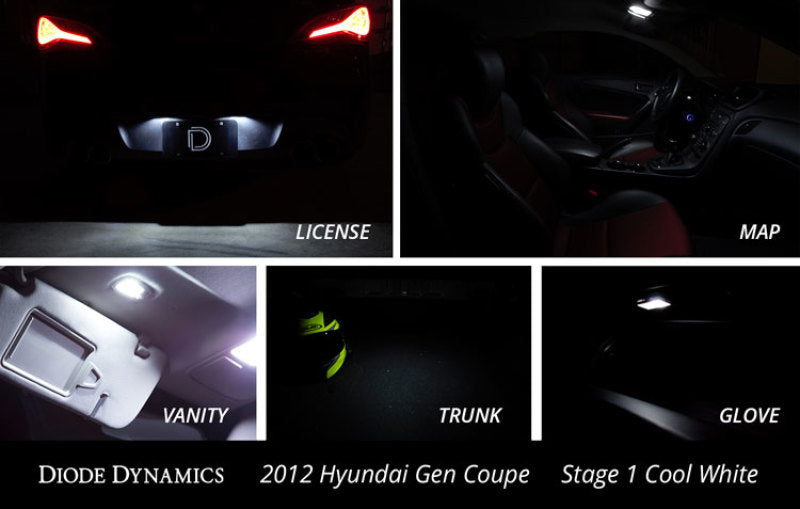 Diode Dynamics 10-16 Hyundai Genesis Coupe Interior Kit Stage 2 - Cool - White - DD0273 for 2010-2012 Hyundai Genesis Coupe -