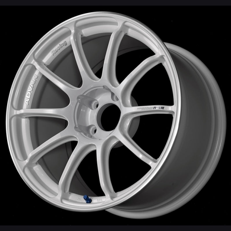Advan RSIII 18x8.5 +47 5x100 White Metallic &amp; Ring Wheel - YA38H47DWMR