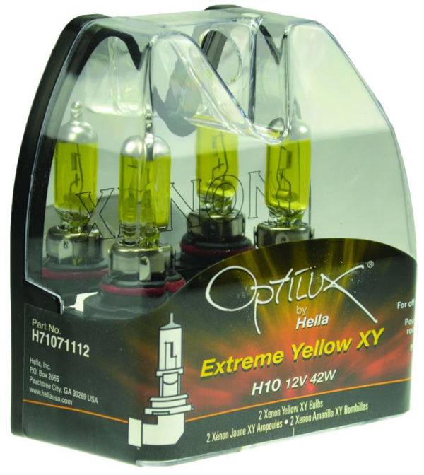 Hella Optilux H10 12V/42W XY Xenon Yellow Bulb - H71071112 for 1999-2016 Ford F 250 - front view