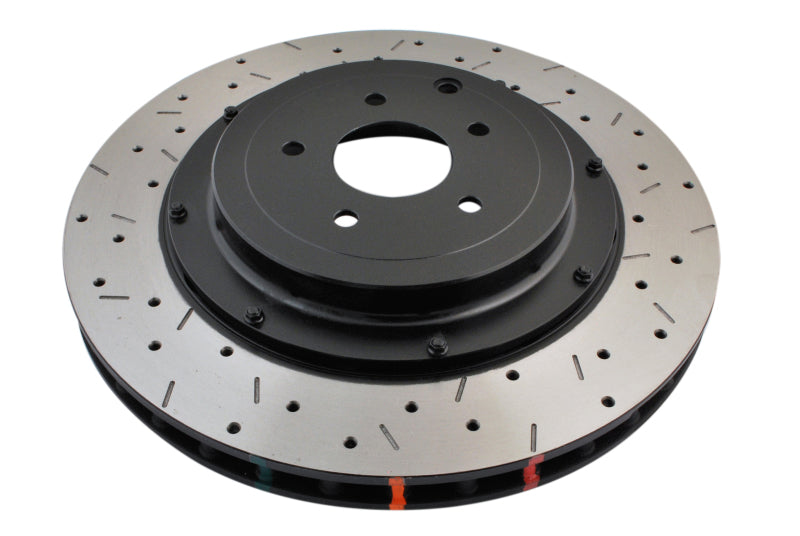 DBA 09+ Nissan GTR R-35 Rear Drilled &amp; Slotted 5000 Series 2 Piece Rotor Assembled w/ Black Hat (Ava