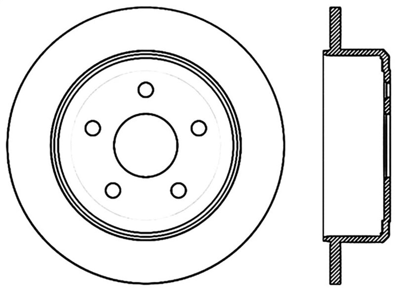 StopTech 07-18 Jeep Wrangler Cryo Slotted Rear Right Sport Brake Rotor - 126.67067CSR