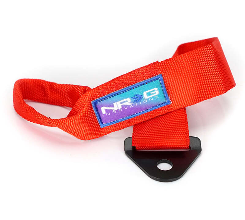 NRG Universal Tow Strap 24in Adjustable - Red - TOW-10RD - front view