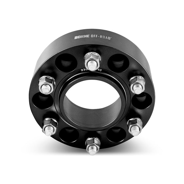 Borne Off-Road Wheel Spacers - 6x139.7 - 93.1 - 50mm - M12 - Black - BNWS-001-500BK by Borne Off-Road - front view