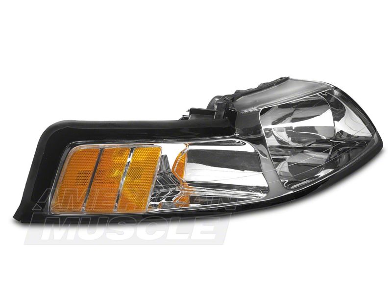 Raxiom 99-04 Ford Mustang Axial Series OE Style Headlights- Chrome Housing (Clear Lens) - 42011
