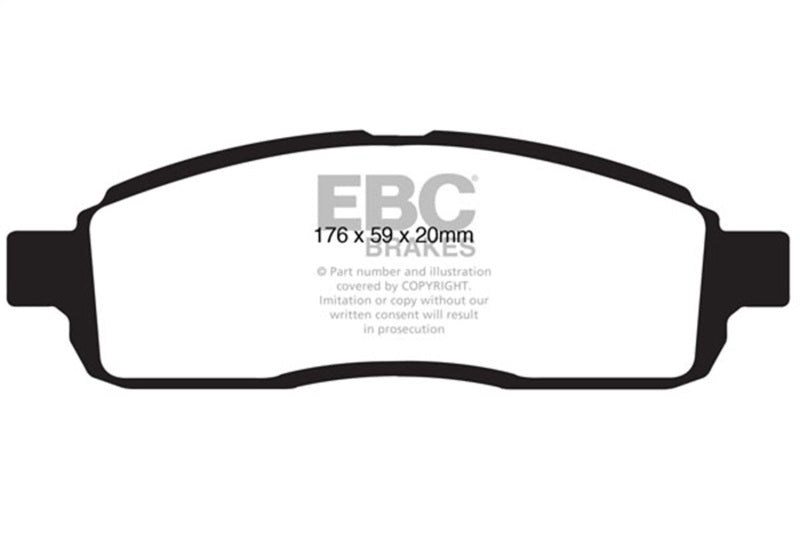 EBC 09 Ford F150 4.6 (2WD) 6 Lug Greenstuff Front Brake Pads - DP61843 for 2009 Ford F 150 - front view