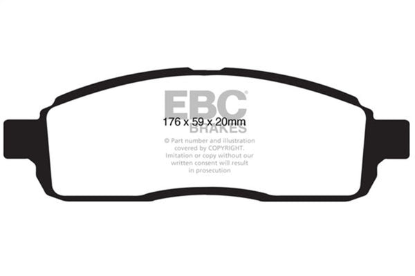 EBC 09 Ford F150 4.6 (2WD) 6 Lug Greenstuff Front Brake Pads - DP61843 for 2009 Ford F 150 - front view
