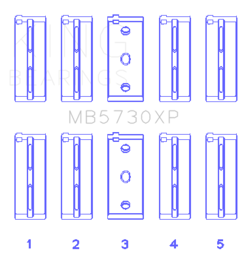 King Lancia 2.0L HF - (Size STD) Performance Main Bearing Set - MB5730XP