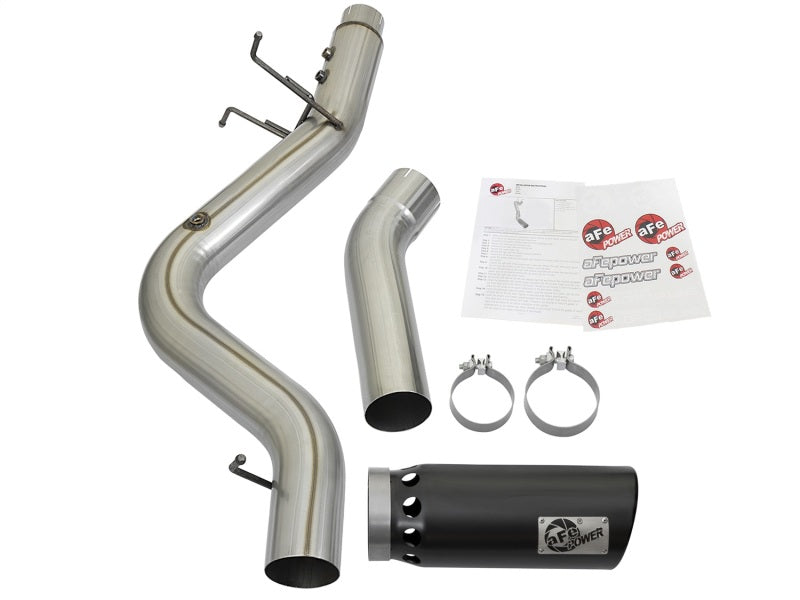 aFe LARGE BORE HD 4in 409-SS DPF-Back Exhaust w/Black Tip 2017 GM Duramax V8-6.6L (td) L5P - 49-44085-B