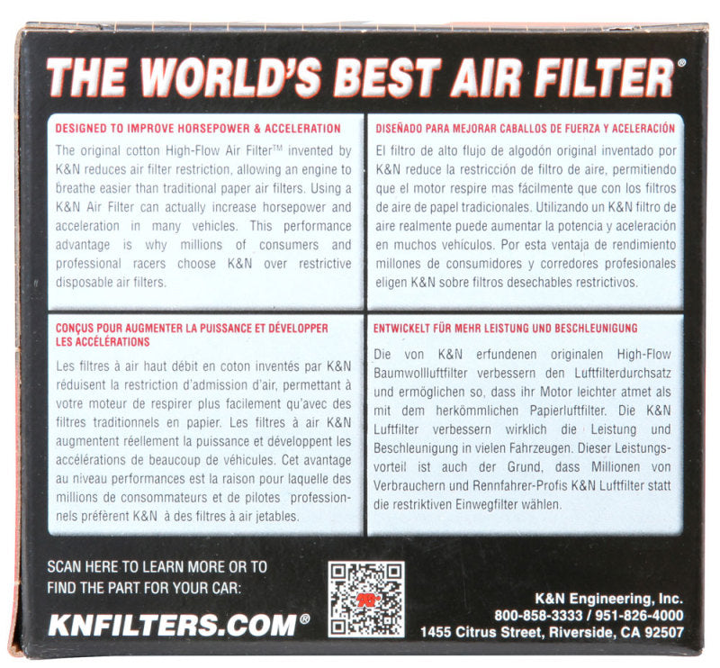 K&amp;N Filter Universal Clamp-On Filter 2in Flange / 2-23/32in Base / 3in x 2in Top / 2-3/4in Height - RC-1820