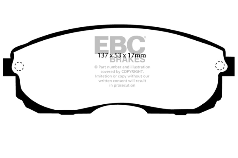EBC 02-03 Infiniti G20 2.0 Ultimax2 Rear Brake Pads - UD900 for 2004-2011 Mazda RX 8 - front view