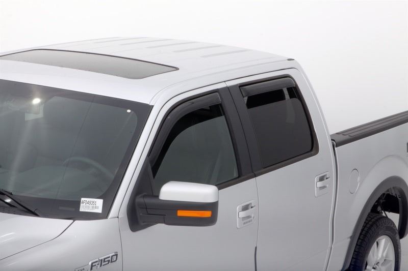 AVS 09-14 Ford F-150 Supercrew Ventvisor In-Channel Front &amp; Rear Window Deflectors 4pc - Smoke - 194155