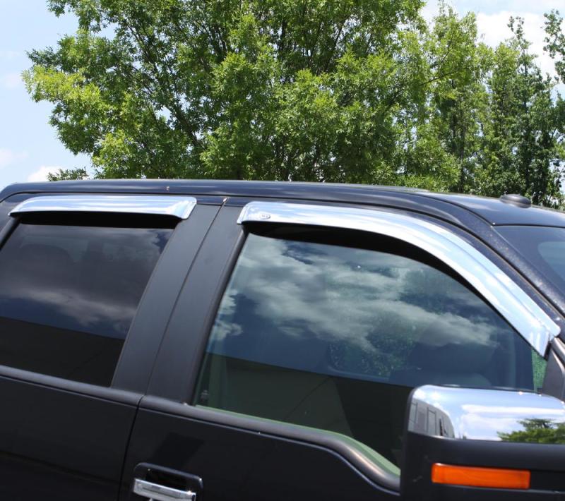 AVS 10-18 Toyota 4Runner Ventvisor Outside Mount Front &amp; Rear Window Deflectors 4pc - Chrome - 684242