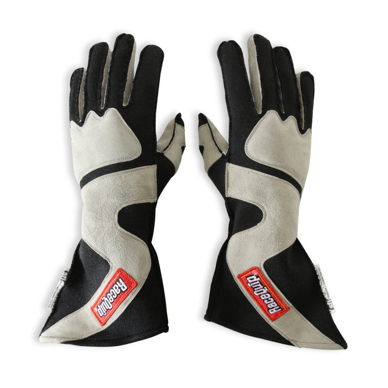 RaceQuip SFI-5 Gray/Black Large Outseam Angle Cut Glove - 359605RQP
