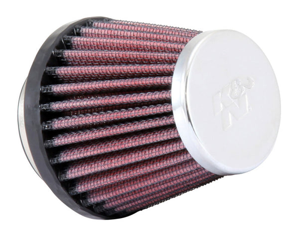 K&N Universal Chrome Filter-Round Tapered-1.688in Flange ID x 2in Top OD x 3in Base OD x 2.75in H - RC-1070 for 1974-1977 Suz
