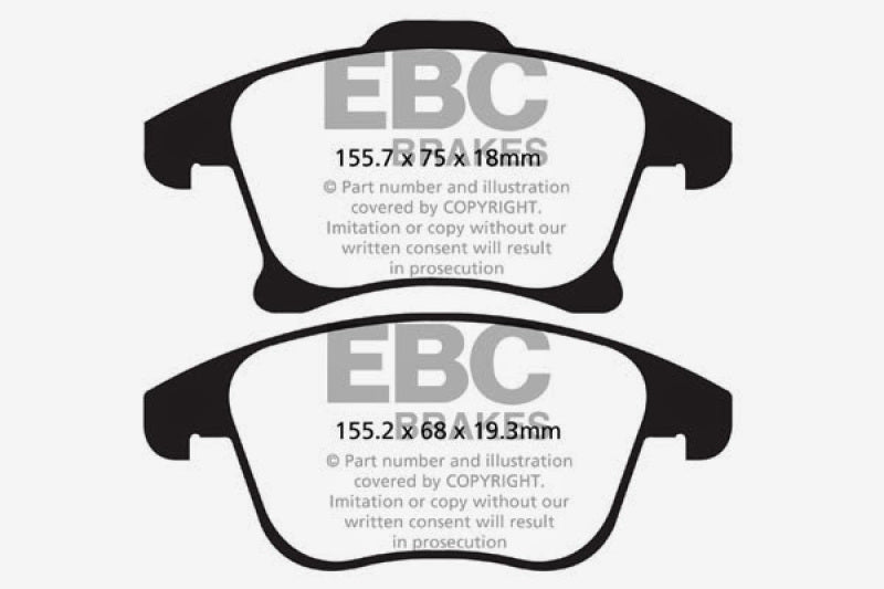 EBC 13+ Ford Fusion 1.6 Turbo Redstuff Front Brake Pads - DP32159C
