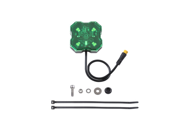 Diode Dynamics Stage Series Single Color LED Rock Light - Green M8 (one) - DD7438 by Diode Dynamics - front view