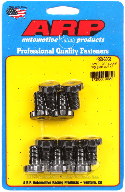ARP Ford 8.8 & 9in 7/16in Dia 3/4in Socket Ring Gear Bolt Kit (10/pkg) - 250-3003