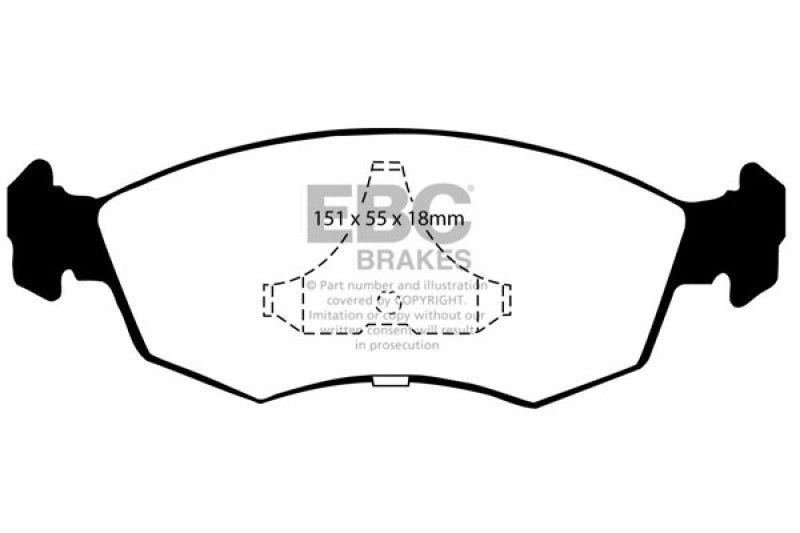 EBC 85-89 Mercury Merkur Scorpio 2.9 Redstuff Front Brake Pads - DP3605/2C
