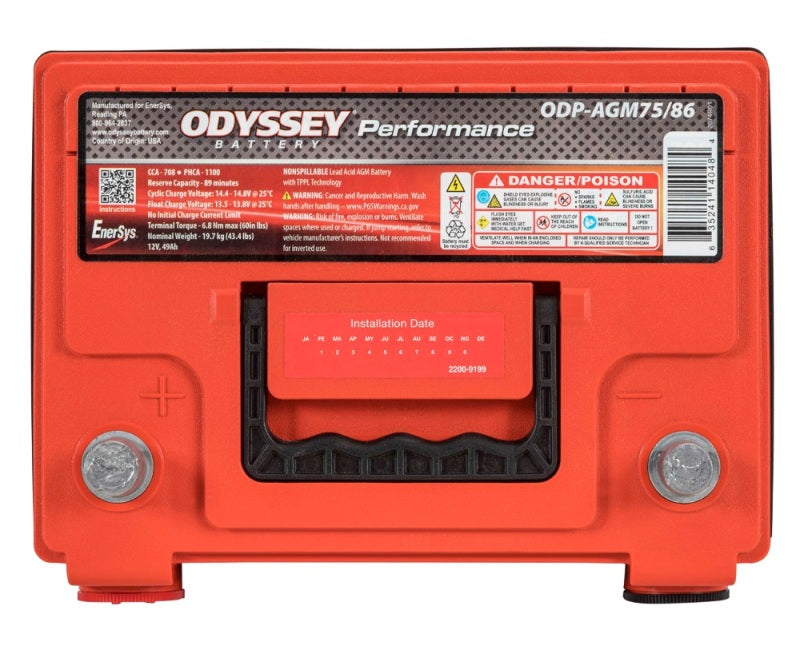 Odyssey Battery Auto/Truck Performance AGM Battery (75/86-705) - ODP-AGM75 86