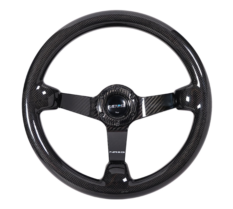 NRG Carbon Fiber Steering Wheel (350mm) Deep Dish - Full Carbon - ST-036CF-1 - front view